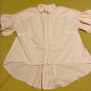 🎀 pink ruffle button up 🩰
